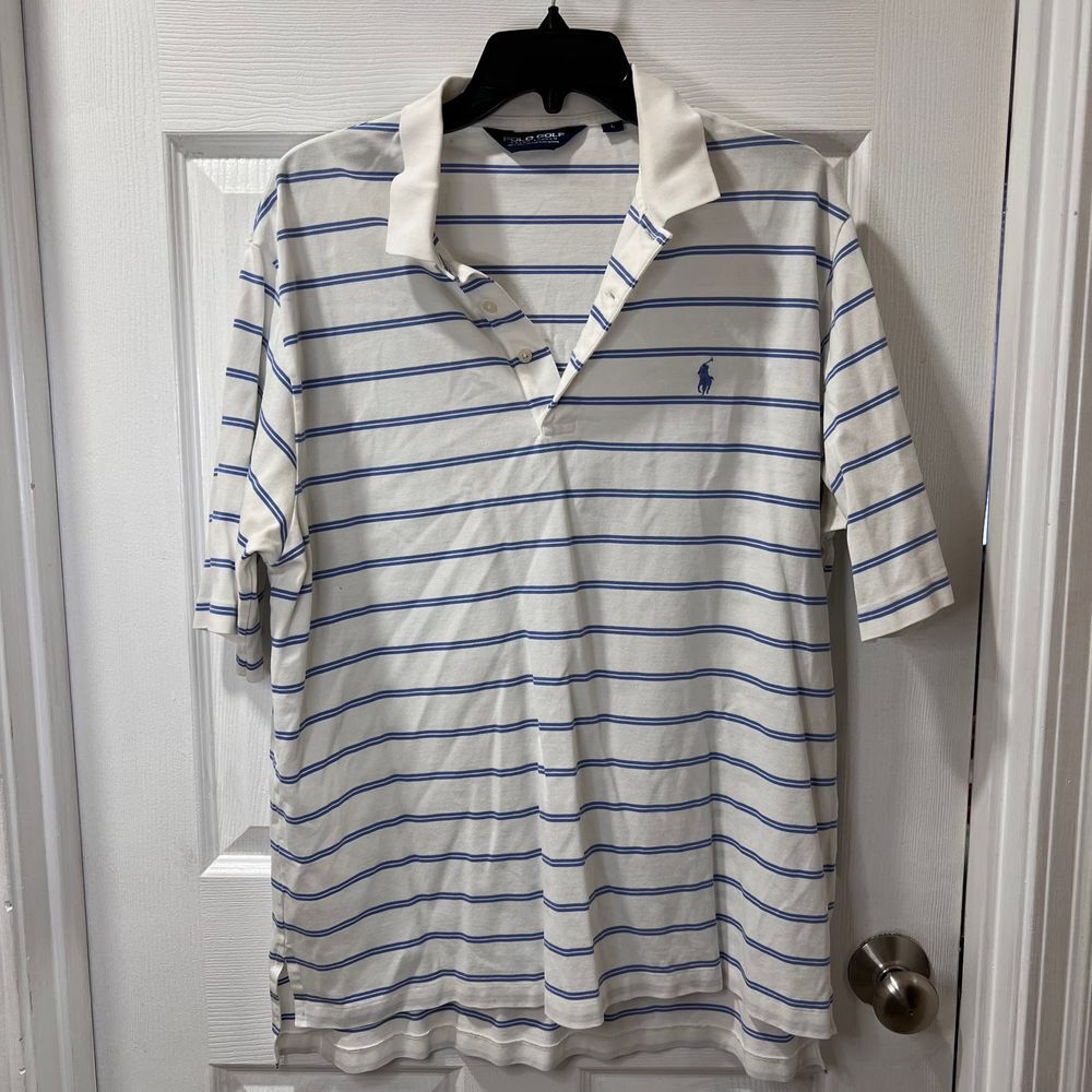 Polo Golf Ralph Lauren Classic Striped Polo ShirT Performance Golf Wear-SZ L